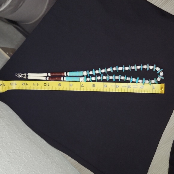 NWOT Navajo Turquoise Rondells & Heishe Bead Necklace - Picture 7 of 7